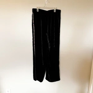 Johnny was Los Angeles pantalone nero velluto gamba larga ricamato piccolo - Foto 1 di 9