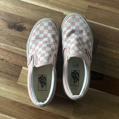 Slip on Vans rosa + bianco a scacchi per bambini taglia 13 5