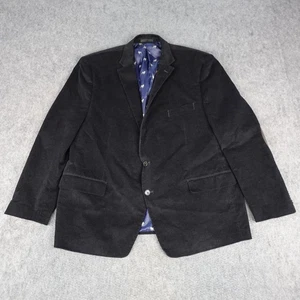 Lauren Ralph Lauren Blazer Mens 50R Black Corduroy Elbow Patch Sport Coat Jacket - Picture 1 of 15