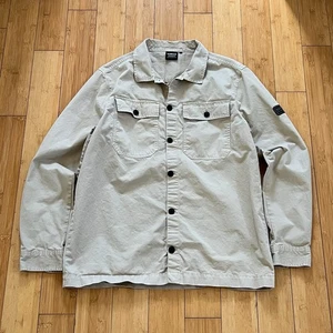 Barbour International Shirt Mens Large Tan Long Sleeve Button Up Work Overshirt - Picture 1 of 12