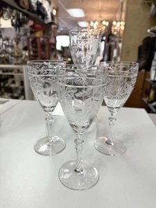 Vintage Libbey Set Of 4 Wine Water Tea Glasses Goblets 7 3/4 In - Picture 1 of 12