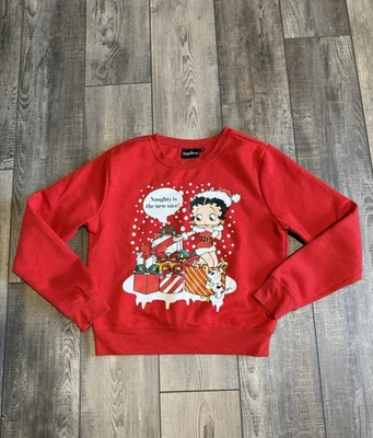 Sudadera Betty Boop Roja Navidad Mujer Talla Mediana Foto 1 de 4