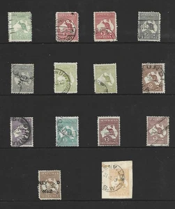 Selection 14  Australian Kangaroo Stamps Used - Picture 1 of 1