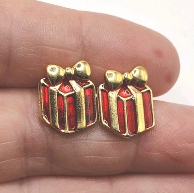 Pendientes Avon GT Esmalte Rojo Regalo Navidad Pierced, 3/4", D14 Foto 1 de 4