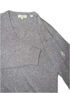 Suéter artesanal Peter Millar 100 % corona de cachemir para hombre L gris cuello en V SWAT Oakmont - Imagen 1 de 11