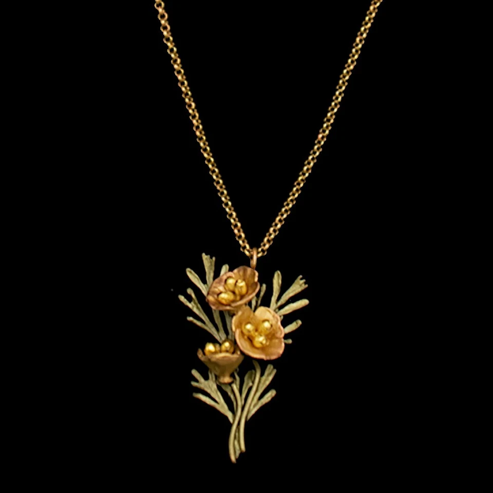 MICHAEL MICHAUD California Amapola Colgante Chapado en Oro Cadena Collar 8259 Foto 1 de 1