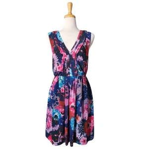 Betsey Johnson Floral Sheer Mini Dress Women's 8 Brunch Resortwear - Picture 1 of 15