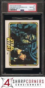 1978 STAR WARS GENERAL MILLS #5 HAN SOLO & CHEWBACCA  PSA 8.5 - Picture 1 of 3
