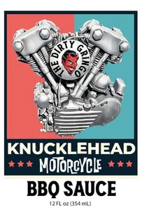 Salsa barbacoa Old School Knucklehead deliciosa motocicleta The Dirty Gringo 12 oz - Imagen 1 de 4