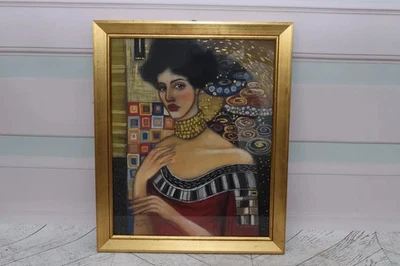 Pintura Estilo Gustav Klimt - Pastel Antiguo Abstracto sobre Cartón - Pintura Obra de Arte Foto 1 de 4
