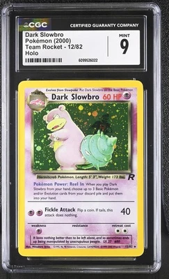 CGC 9 Dark Slowbro 12/82 Team Rocket Holo Rare Pokemon Card - Image 1 of 2