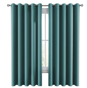 Blackout Curtains Pair Eyelet Ring Top Thermal Insulated Ready Made Drapes - Picture 1 of 6