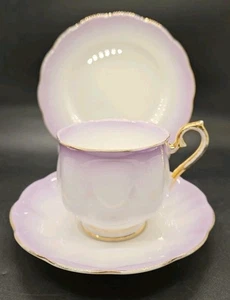 Royal Albert Trio Cup Saucer Plate Rainbow Hampton Pattern lilac 1960s - Picture 1 of 11