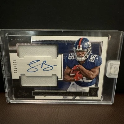 2018 Panini One - Rookie Dual Patch Autographs Saquon Barkley /125 Signed RC RPA - Image 1 of 4
