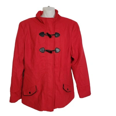 Chaquetón Rampage para mujer talla XL rojo palanca bolsillos cremallera completa forro estampado animal Foto 1 de 4