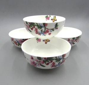 Mikasa Bone China BUTTERFLY GARDEN Fruit / Dessert Bowls - Set of Four - New - Picture 1 of 2