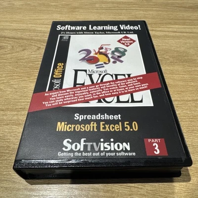 SOFTWARE LEARNING VHS VIDEO MICROSOFT EXCEL 5.0 VHS Simon Taylor Microsoft UK - Image 1 of 4