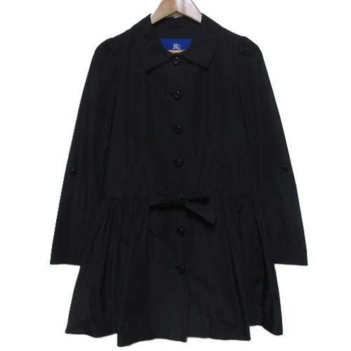 Cappotto Burberry Blue Label manica lunga arrotolabile pezzo nero 36 donna