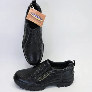 Zapatos sin cordones de cuero sintético avestruz negro Roper Performance para dama talla 9 con etiqueta - Imagen 1 de 12