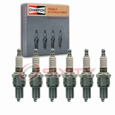 6 pc Champion Double Platinum Spark Plugs for 1967-1968 Jaguar 420 4.2L L6 fm - Image 1 of 4