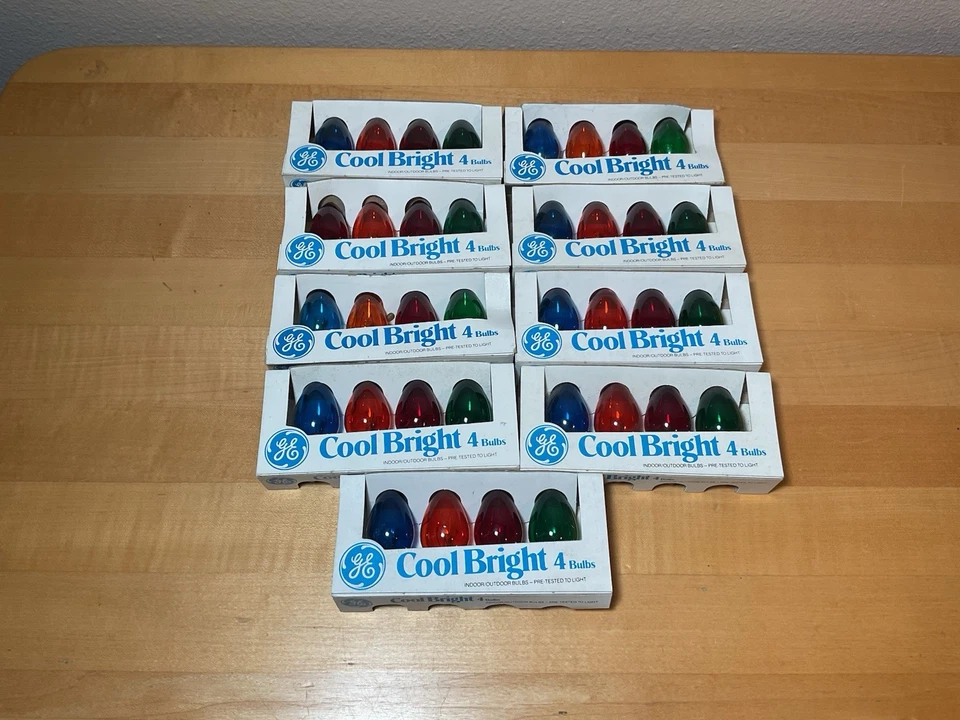 16 GE Merry Bright C9 4 4-packs Outdoor Christmas Light Bulbs Multi Colored NOS