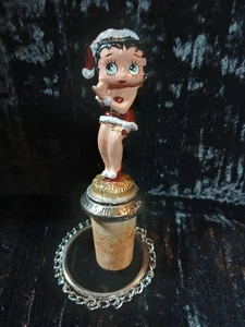 Betty Boop Weihnachten Weinflasche Korkenverschluss mit Sicherheitskette - Bild 1 von 5