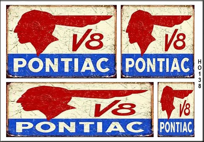 WEATHERED HO SCALE PONTIAC GARAGE BUILDING DIORAMA WATERSLIDE SIGNS HO138 - Image 1 of 1