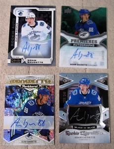 Lot (4) Upper Deck OPC Adam Gaudette RC Rookie Autographs Autos /249 /299 - Picture 1 of 4