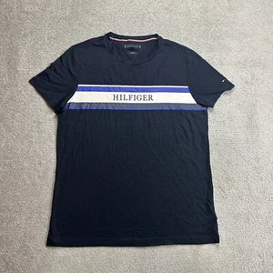 TOMMY HILFIGER Herren T-Shirt Kurzarm Gr. XL Slim Fit Logo Classic 9514 Blau - Bild 1 von 7
