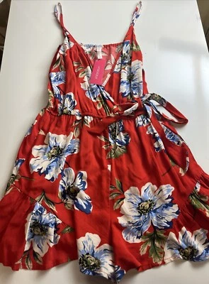 Mameluco Xhilaration Sin Mangas Estampado Floral Ajustable Elástico Talla Pequeña Foto 1 de 4