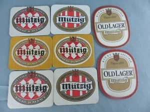 Lot de 8 SOUS BOCK MUTZIG EXPORT MÜTZIG beer mats bierviltje Bierdeckel D84 - Picture 1 of 2