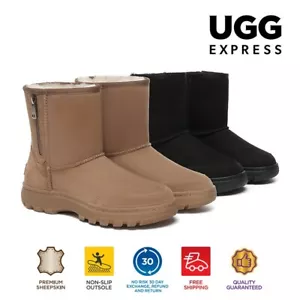 AUSTRALIAN SHEPHERD® UGG Boots Women Men Sheepskin Wool Short Zipper Nonslip - Picture 1 of 26