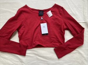 Jordan Crop Top Tight Fit Large Langarm Rot - Bild 1 von 4