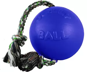 Romp-N-Roll Rope and Ball Dog Toy, 8 Inches/Large, Blue, Model:608 BL - Picture 1 of 2