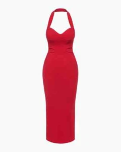 KHY x DILARA FINDIKOGLU Fitted Halter Dress Ruby Size Small - Bild 1 von 3