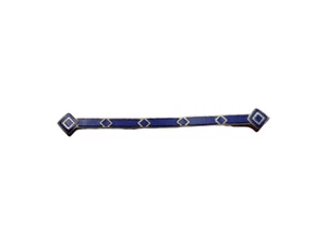 Vintage Blue Silver Enamel Art Deco Style Geometric Tie Bar Pin Brooch 1 5/8" - Picture 1 of 6
