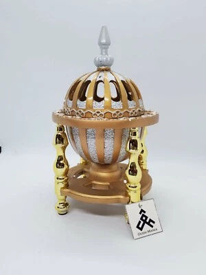 Quemador de incienso de carbón - Quemador Bakhoor, quemador de resina de incienso Oud - dorado con Foto 1 de 4