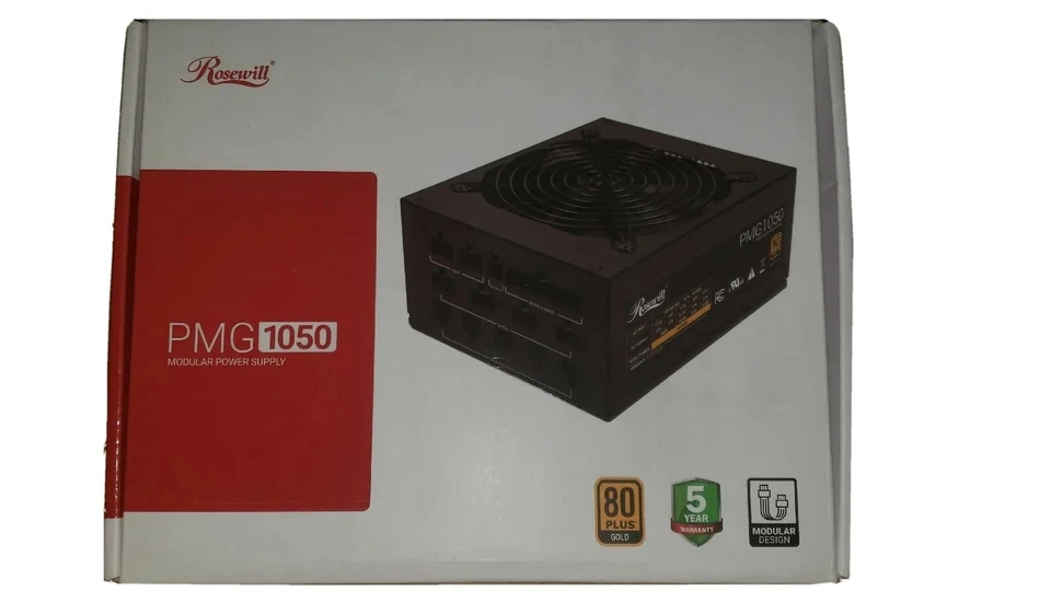 Rosewill PMG1050 80 Plus Gold Certified 1050W Full Modular Power Supply 12V v2.3 - Image 1 of 1