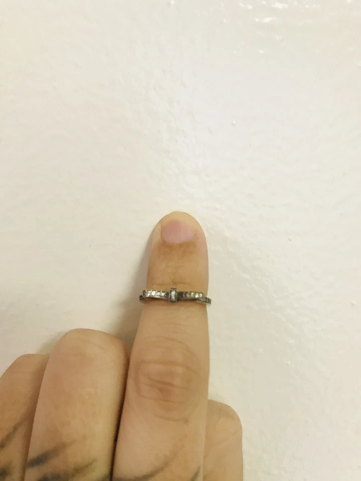 Vintage Bow tie Pandora Ring S925 ALE Size 52 Silver No Box - Image 1 of 4