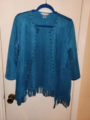 Милый блейзер Allison Daley с открытой передней частью бирюзовый размер 10 - Изображение 1 из 4