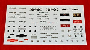 AMT Craftsman 1964 Chevy Malibu SS Decal Sheet 1/25 - Bild 1 von 1