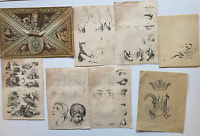 Meisterliche Federzeichnungen / Studien um 1800 - Anbei seltener Note Paper