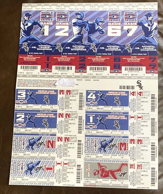 Chicago White Sox Phantom Playoff Strip 2006 incluye 4 boletos de la Serie Mundial Foto 1 de 4