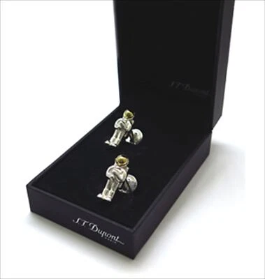 Gemelos S.T.Dupont ASTRONAUT Latón Metal Color Plata Dorado Tamaño 20×7mm con Caja Foto 1 de 4