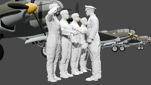 Segunda Guerra Mundial Luftwaffe - Tripulación de bombarderos - Tapas de campo - Juego de 5 figuras - Imagen 1 de 10