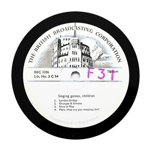 BBC SOUND EFFECTS LIBRARY "Singing Games, Children" 12" (E+) 3-C-54 [78 RPM] - Picture 1 of 1