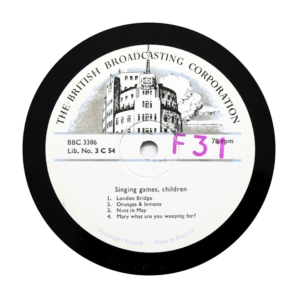 BBC SOUND EFFECTS LIBRARY "Singing Games, Children" 12" (E+) 3-C-54 [78 RPM] - Image 1 of 1
