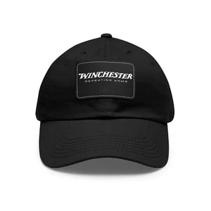 Gun Winchester Logo Dad Hat With Leather Patch Men Women - Picture 1 of 21