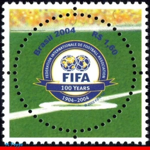 2924 BRAZIL 2004 FIFA CENT., SPORT, SOCCER FOOTBALL, ROUND STAMP, MI# 3357, MNH - Picture 1 of 2