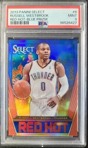 2013-14 Panini Select - Red Hot Blue Prizm #6 Russell Westbrook /49 Psa 9 - Bild 1 von 2
